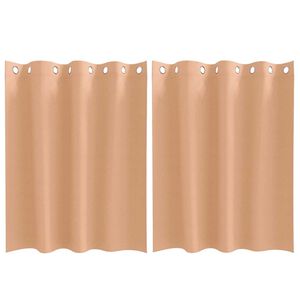 vidaXL Z&aacute;věsy na zatemněn&iacute; s kroužky 2 pcs Světle hněd&aacute; 140 x 140 cm