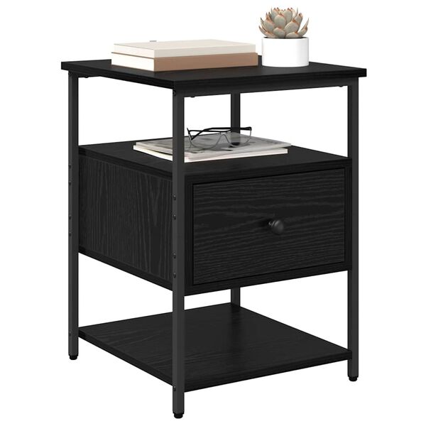 vidaXL Nočn&iacute; skř&iacute;ňka Čern&yacute; dub 40 x 42 x 56 cm kompozitn&iacute; dřevo