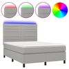 vidaXL Box spring postel s matrac&iacute; a LED světle &scaron;ed&aacute; 140x190 cm textil