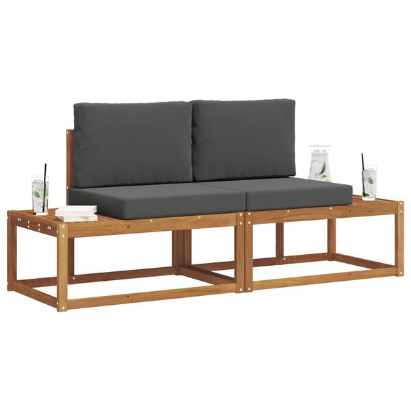 vidaXL Venkovn&iacute; pohovkov&aacute; souprava s pol&scaron;t&aacute;řem 2 pcs Př&iacute;rodn&iacute;