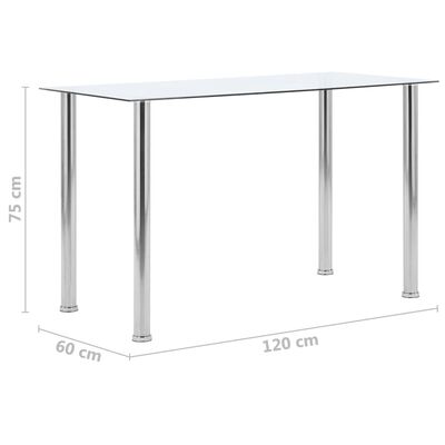 vidaXL Jídelní stůl průhledný 120 x 60 x 75 cm tvrzené sklo