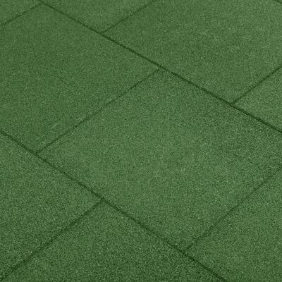 vidaXL Protipádové dlaždice 12 ks pryžové 50 x 50 x 3 cm zelené