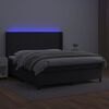 vidaXL Box spring postel s matrac&iacute; a LED čern&aacute; 180x200 cm uměl&aacute; kůže