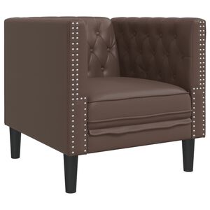 vidaXL Křeslo Chesterfield hněd&eacute; uměl&aacute; kůže