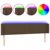 vidaXL Čelo postele s LED tmavě hněd&eacute; 163 x 16 x 78/88 cm textil