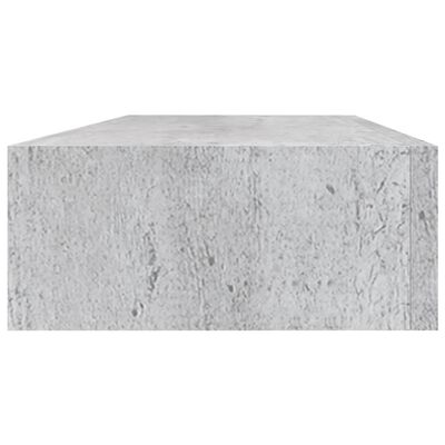 vidaXL Nástěnná police se zásuvkou betonově šedá 60 x 23,5 x 10 cm MDF
