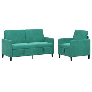 vidaXL Sedačka se storage 2 ks Tyrkysov&aacute; Polyester
