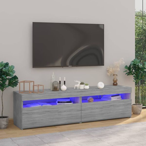 vidaXL TV skříňky s LED osvětlením 2 ks šedé sonoma 75 x 35 x 40 cm