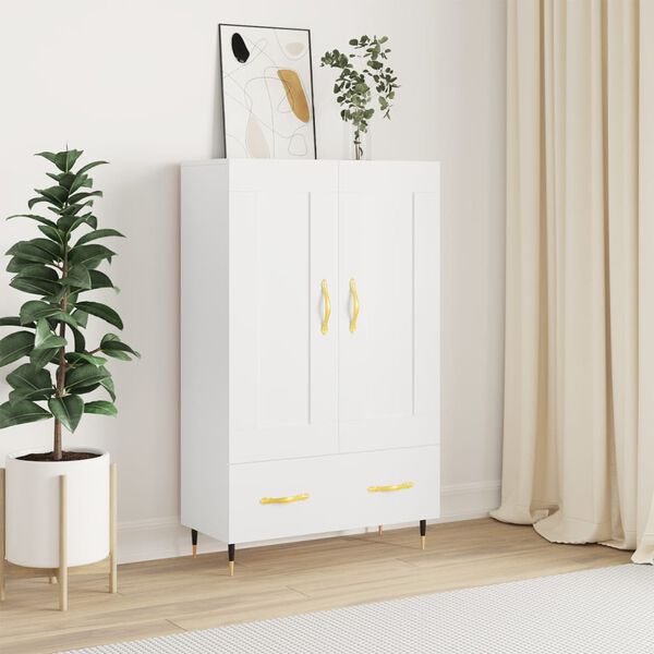 vidaXL Skř&iacute;ň highboard b&iacute;l&aacute; 69,5 x 31 x 115 cm kompozitn&iacute; dřevo