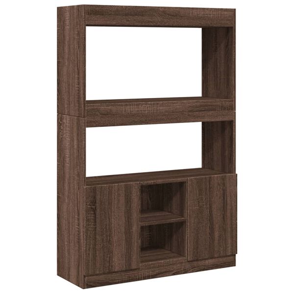 vidaXL Skř&iacute;ň highboard hněd&yacute; dub 92 x 33 x 140 cm kompozitn&iacute; dřevo