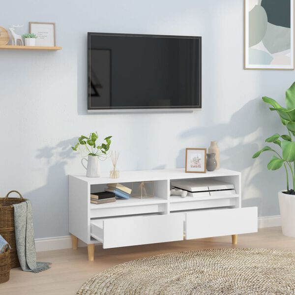 vidaXL TV skř&iacute;ňka b&iacute;l&aacute; 100 x 34,5 x 44,5 cm kompozitn&iacute; dřevo