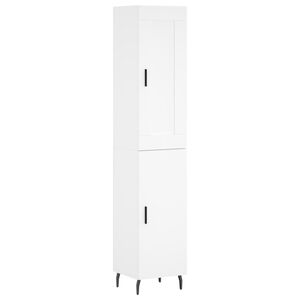 vidaXL Skř&iacute;ň highboard b&iacute;l&aacute; 34,5 x 34 x 180 cm kompozitn&iacute; dřevo