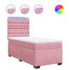 vidaXL Box spring postel s matrac&iacute; růžov&aacute; 90x200 cm samet