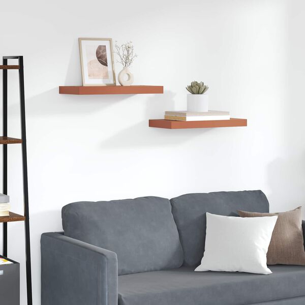 vidaXL N&aacute;stěnn&aacute; polička 2 pcs Červen&aacute; 50 x 23 x 4 cm kompozitn&iacute; dřevo