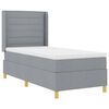 vidaXL Postel s boxspringem s LED p&aacute;sky Světle &scaron;ed&aacute; 90 x 200 cm textil