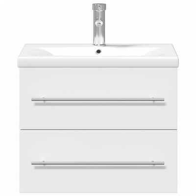 vidaXL Koupelnová skříňka se zápustným umyvadlem bílá