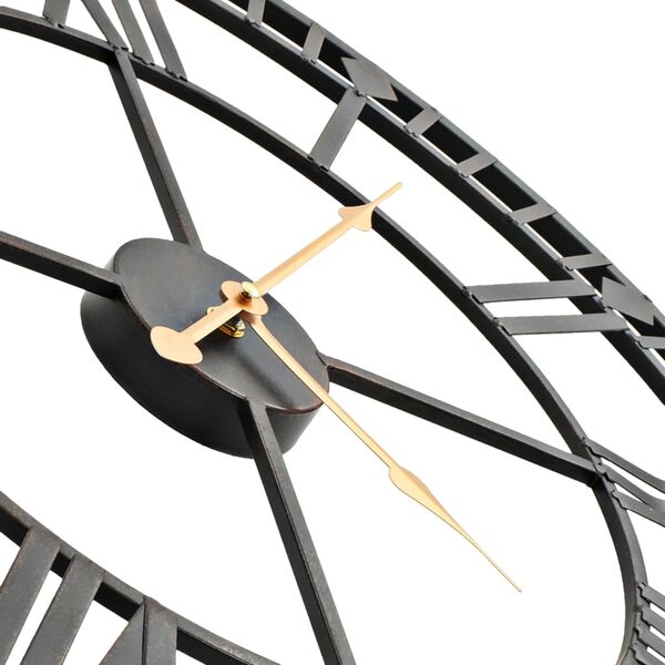 vidaXL Vintage nástěnné hodiny se strojkem Quartz kovové 60 cm XXL