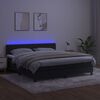 vidaXL Box spring postel s matrac&iacute; a LED čern&aacute; 180x200 cm samet