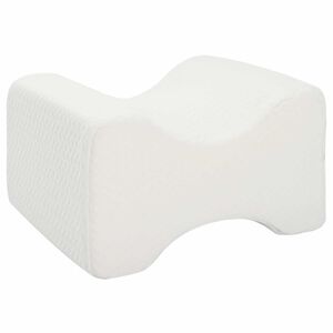 vidaXL Knee Pillow B&iacute;l&yacute; Paměťov&aacute; pěna a polyester 26 x 21,5 x 15 cm