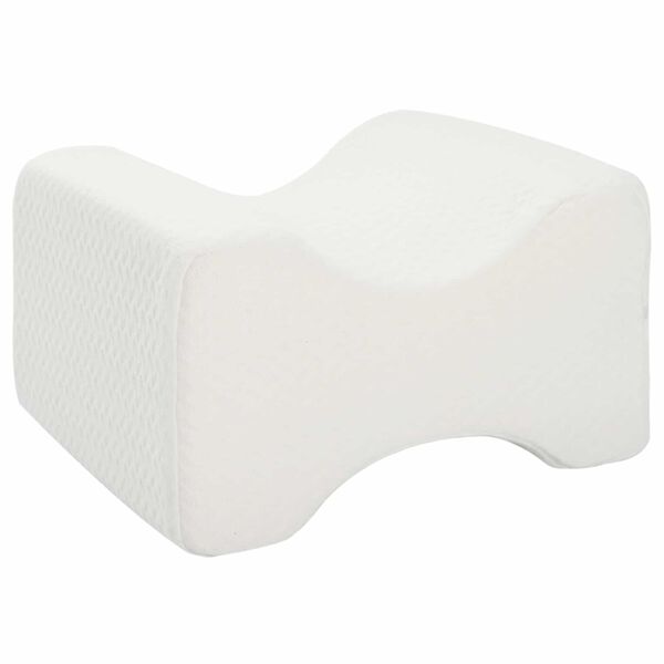 vidaXL Knee Pillow B&iacute;l&yacute; Paměťov&aacute; pěna a polyester 26 x 21,5 x 15 cm
