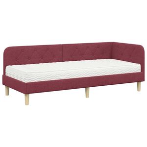 vidaXL Rohov&yacute; r&aacute;m postele V&iacute;no Červen&eacute; 80 x 200 cm textil