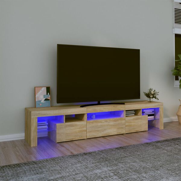 vidaXL TV skř&iacute;ňka s LED osvětlen&iacute;m dub sonoma 200x36,5x40 cm