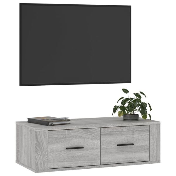 vidaXL Závěsná TV skříňka šedá sonoma 80x36x25 cm kompozitní dřevo