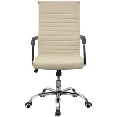 vidaXL Kancelářská židle umělá kůže 55 x 63 cm krémová