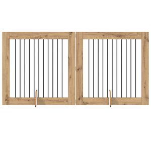vidaXL Z&aacute;brana pro psy se stojany 2 pcs Dub artisan 100 x 100 cm