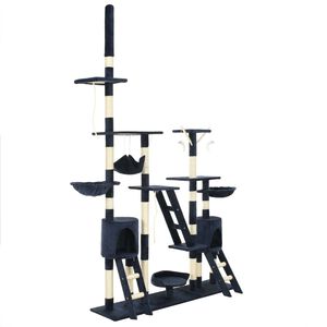 vidaXL &Scaron;krabadlo pro kočky se sisalov&yacute;mi sloupky 230-250 cm modr&eacute;