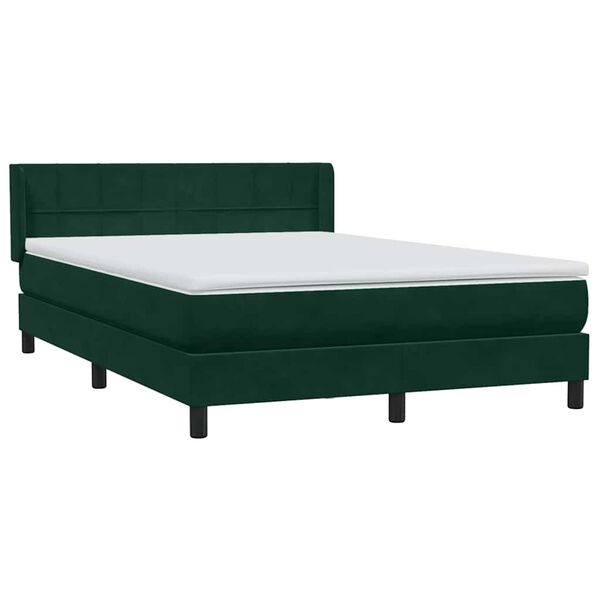 vidaXL Box spring postel s matrac&iacute; tmavě zelen&aacute; 160x220 cm samet