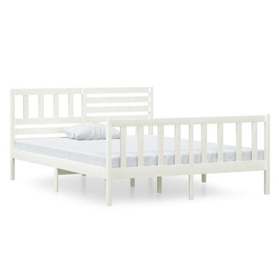 vidaXL Rám postele bílý 120 x 190 cm Small Double masivní dřevo