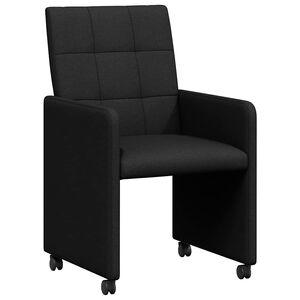 vidaXL J&iacute;deln&iacute; židle na kolečk&aacute;ch 2 ks textil Čern&aacute; 58 x 65 x 94 cm