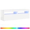 vidaXL TV skř&iacute;ňka s LED osvětlen&iacute;m b&iacute;l&aacute; s vysok&yacute;m leskem 120x35x40 cm
