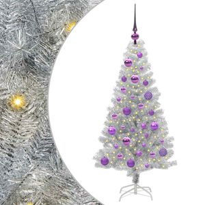 vidaXL V&aacute;nočn&iacute; stromeček Stř&iacute;brn&aacute; 120 cm PET
