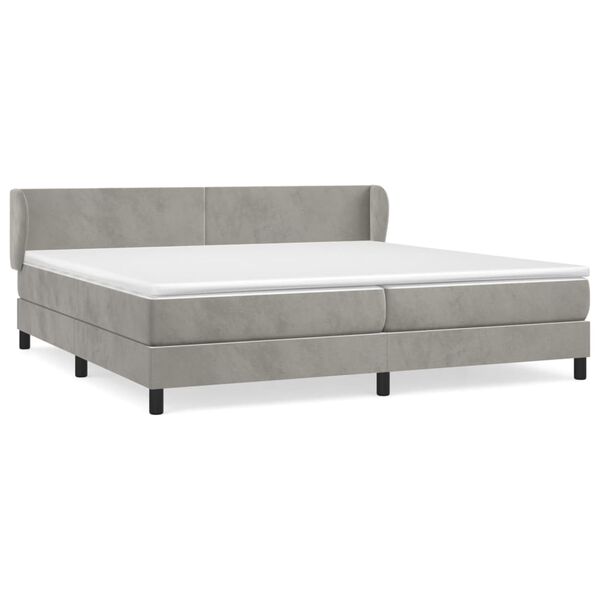 vidaXL Box spring postel s matrac&iacute; světle &scaron;ed&aacute; 200x200 cm samet