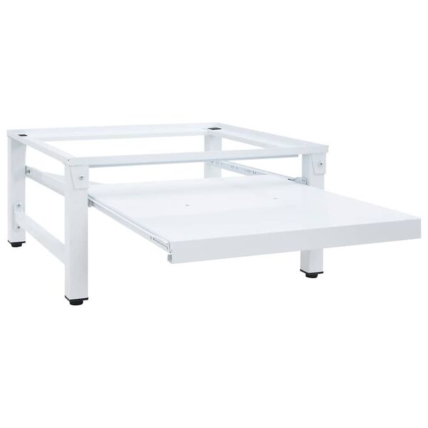 vidaXL Podstavec pod pračku s v&yacute;suvnou polic&iacute; b&iacute;l&yacute;