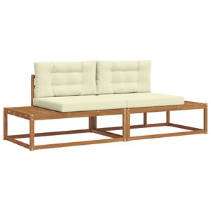 vidaXL Venkovn&iacute; pohovkov&aacute; souprava 2 Kus Přirozen&aacute; a Kr&eacute;mov&aacute;