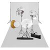vidaXL Foto studio set s lampami, de&scaron;tn&iacute;ky, pozad&iacute;m a odraznou deskou