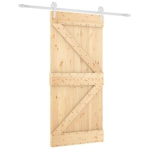 vidaXL Posuvn&eacute; dveře 95 x 210 cm Masivn&iacute; borov&eacute; dřevo (neupraven&eacute;)