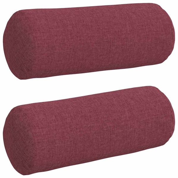 vidaXL Polštáře 2 pcs Víno Červené Ø 15 x 40 cm textil
