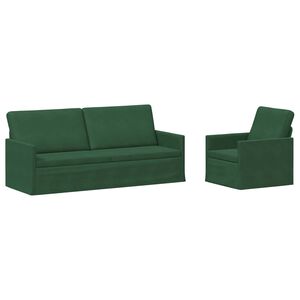 vidaXL Set pohovek 2 pcs Jungle Green Žebrovan&aacute; l&aacute;tka