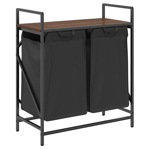 vidaXL Ko&scaron; na pr&aacute;dlo se 2 přihr&aacute;dkami a polic&iacute; hněd&yacute; dub