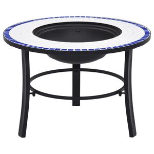 vidaXL Mozaikov&eacute; ohni&scaron;tě modr&eacute; a b&iacute;l&eacute; 68 cm keramika