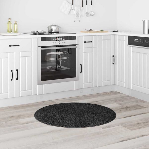 vidaXL Protiskluzov&yacute; Shaggy koberec Tmavě &scaron;ed&aacute; 90 x 90 cm PP