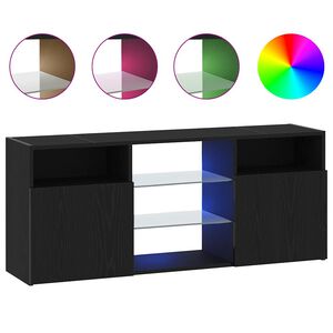 vidaXL TV stolek s LED čern&yacute; dub 120 x 30 x 50 cm kompozitn&iacute; dřevo