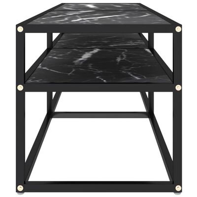 vidaXL TV stolek černý mramor 140 x 40 x 40,5 cm tvrzené sklo