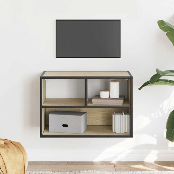 vidaXL TV skř&iacute;ňka dub sonoma 60 x 31 x 39,5 cm kompozitn&iacute; dřevo a kov