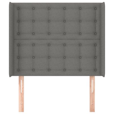 vidaXL Čelo postele typu ušák tmavě šedé 83x16x118/128 cm textil