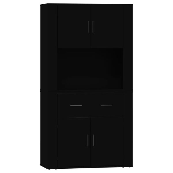 vidaXL Skř&iacute;ň highboard čern&aacute; kompozitn&iacute; dřevo